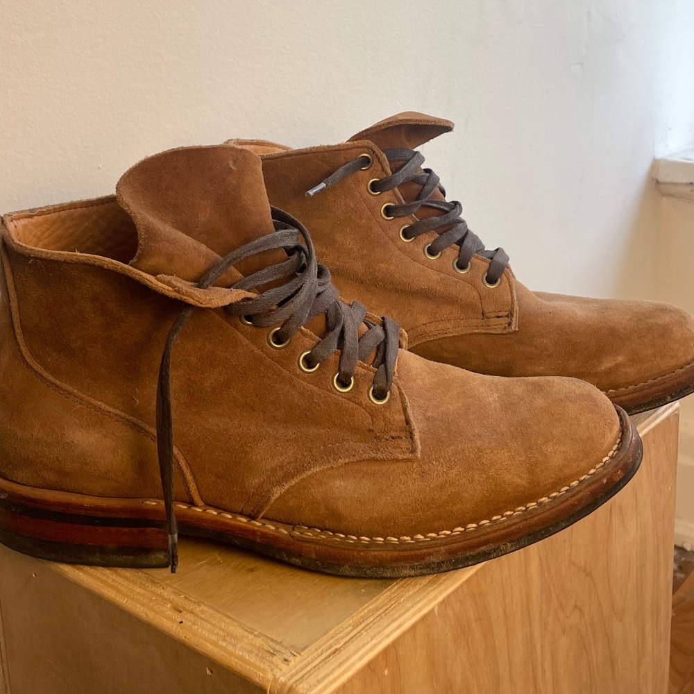 VIBERG 1940 NAVVY BOOT - TOBACCO PAPILLON CALF SUEDE